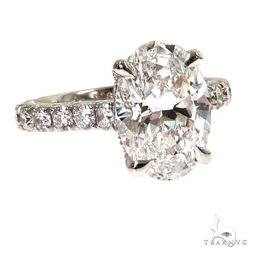Oval Diamond Engagment Ring Set 68834 - Image 3