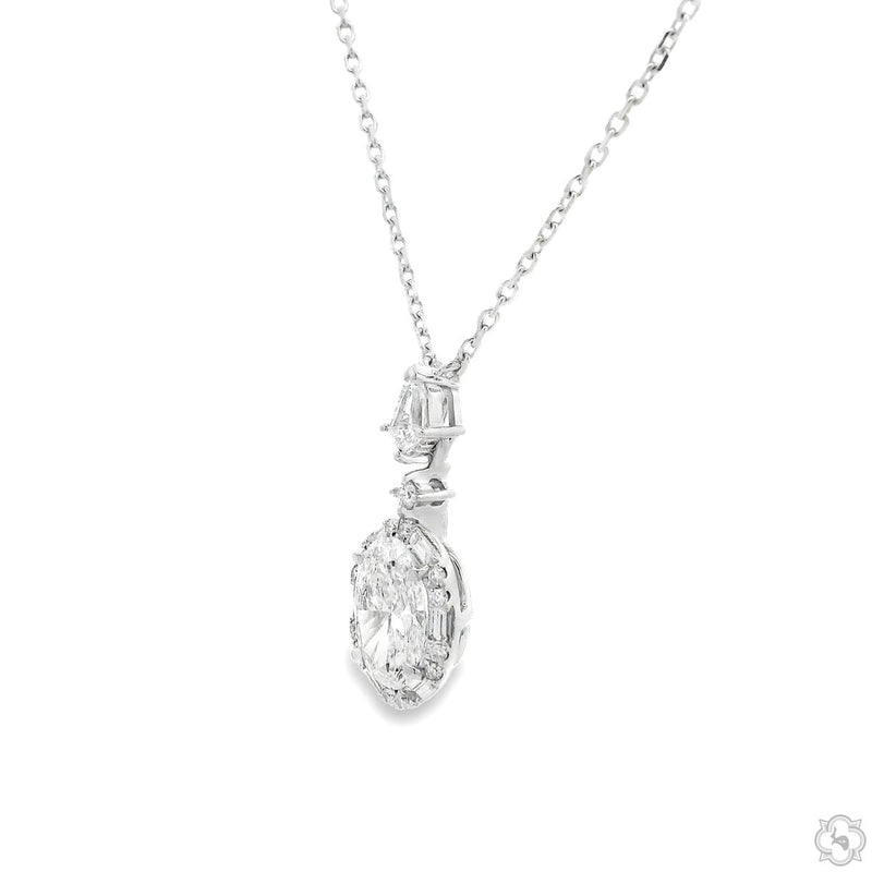 Oval Diamond Necklace 70754 - Image 6