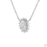 Oval Halo Diamond Necklace 70755 - Image 4