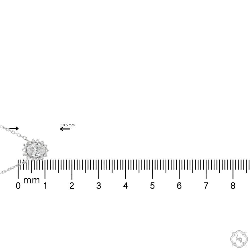 Oval Halo Diamond Necklace 70755 - Image 7