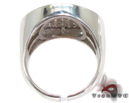 Oval Silver Diamond Ring 28061 - Image 6