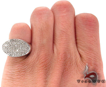 Oval Silver Diamond Ring 28061 - Image 7