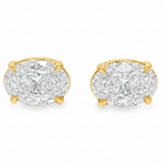 2 Ctw Oval-Cut Diamond Studs (Lab) 71335