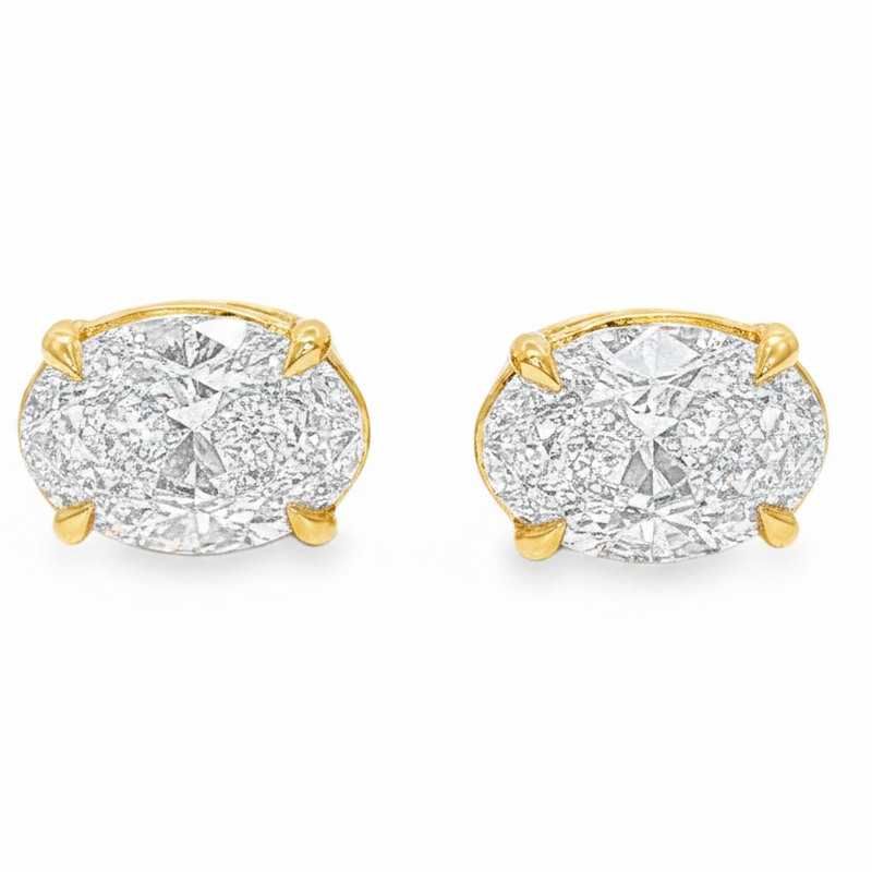 2 Ctw Oval-Cut Diamond Studs (Lab) 71335