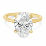 14k gold 3 ct lab grown oval solitaire engagement ring with hidden halo