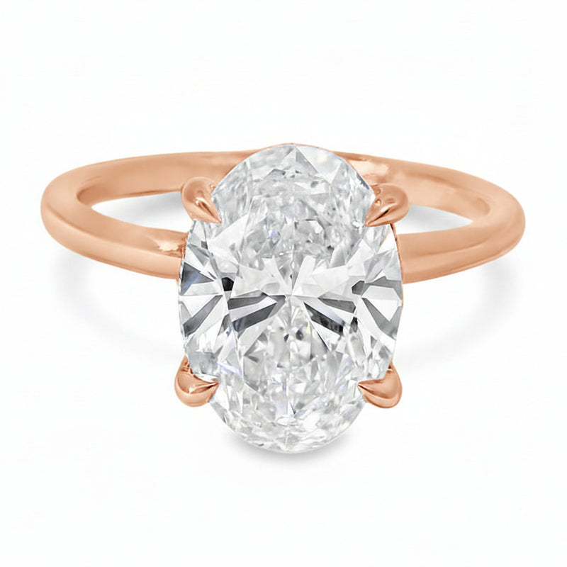 Oval Engagement Ring with Hidden Halo 70113