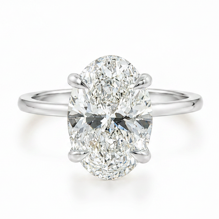 Oval Lab Grown Diamond Solitaire Engagement Ring 68285