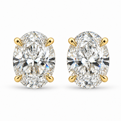 Oval Shape Diamond Earrings 2 Ct 71816