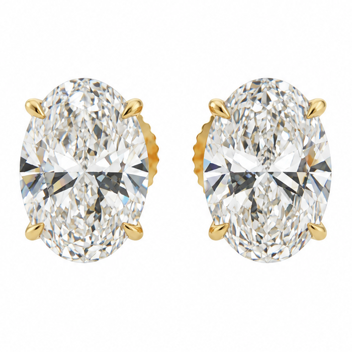 Oval Shape Diamond Stud Earrings 71852