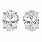 Oval Shape Diamond Stud Earrings 71852
