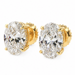 Oval Shape Diamond Stud Earrings 71852