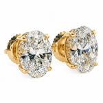 Oval Shape Diamond Stud Earrings 71852