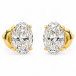 Oval Shape Diamond Stud Earrings 71852