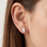 Oval Shape Diamond Stud Earrings 71852