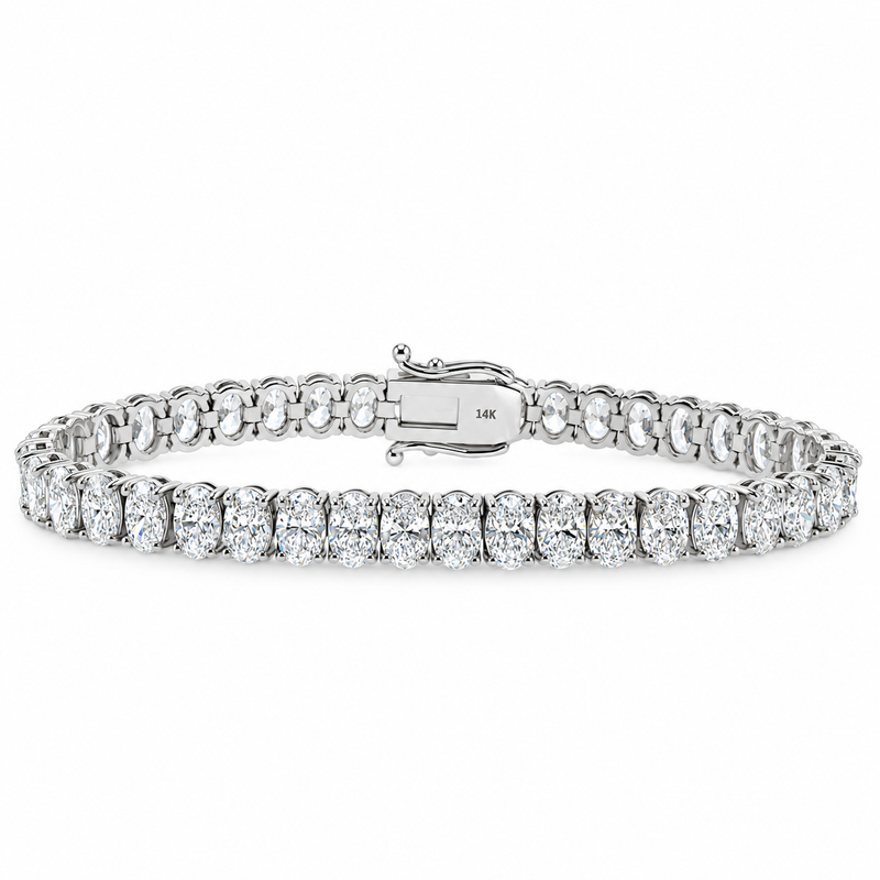 Oval Shape Diamond Tennis Bracelet 71810