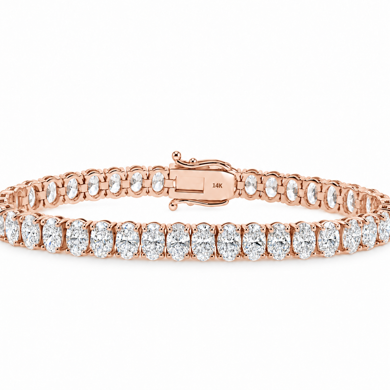 Oval Shape Diamond Tennis Bracelet 71810