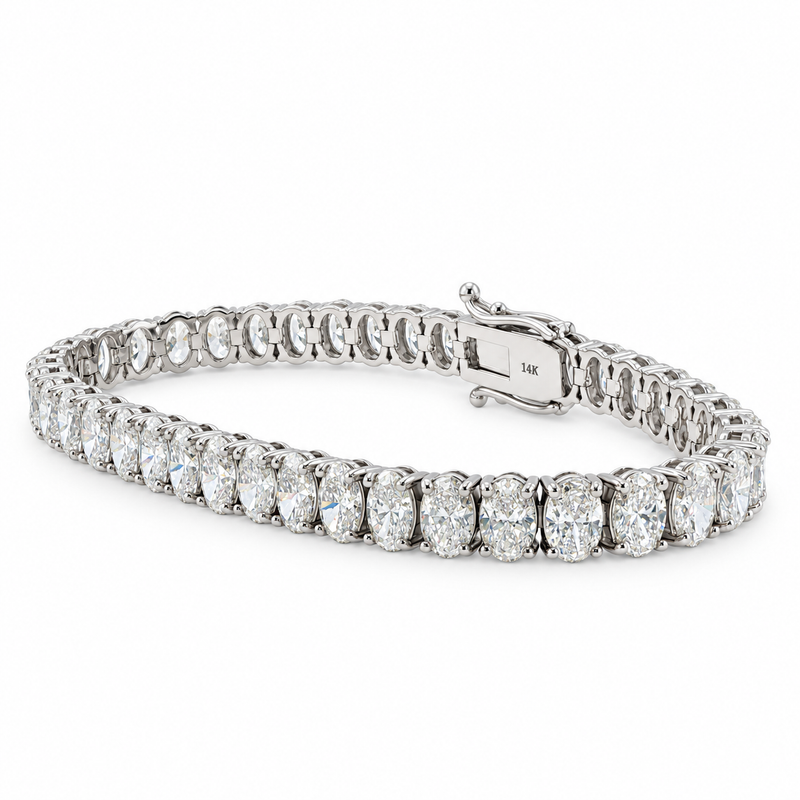 Oval Shape Diamond Tennis Bracelet 71810