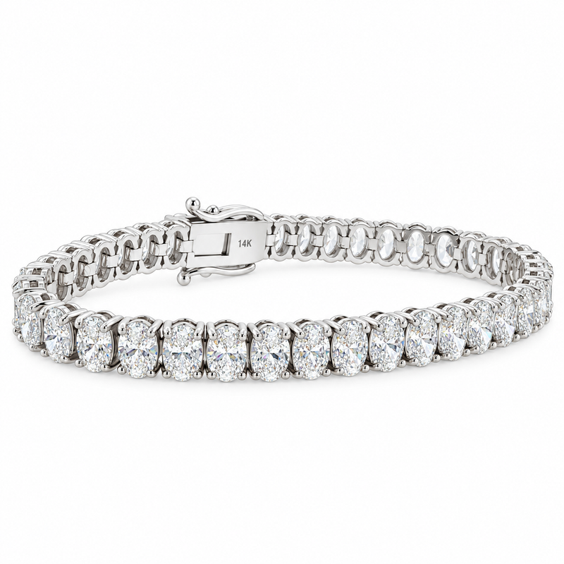 Oval Shape Diamond Tennis Bracelet 71810