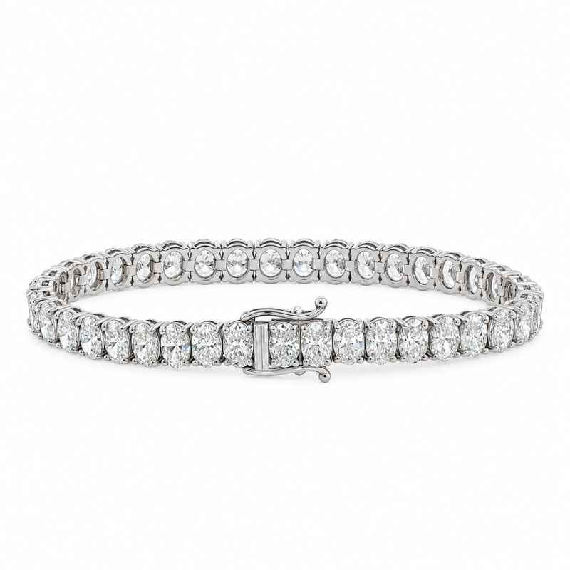 Oval Shape Diamond Tennis Bracelet 71810