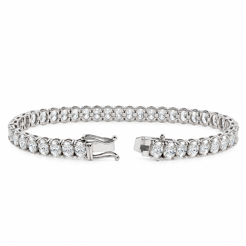 Oval Shape Diamond Tennis Bracelet 71810