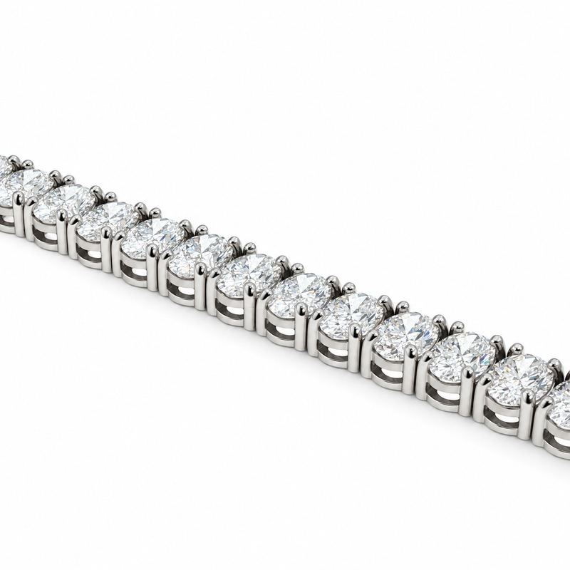 Oval Shape Diamond Tennis Bracelet 71810
