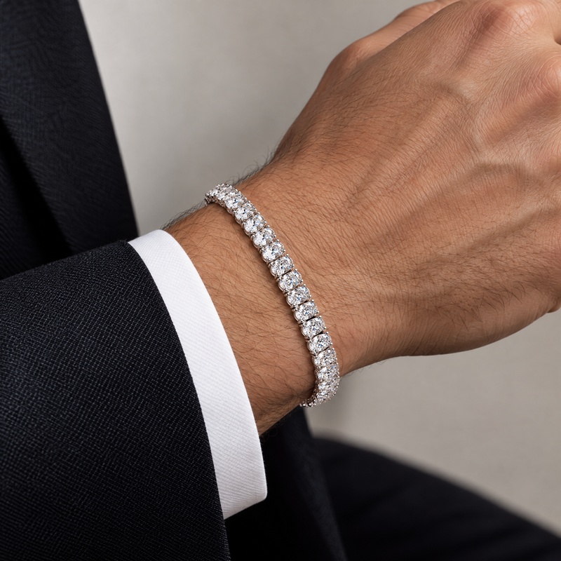 Oval Shape Diamond Tennis Bracelet 71810