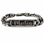 Oxidized Silver Custom Name Bracelet 10mm 71568