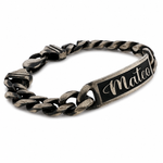Oxidized Silver Custom Name Bracelet 10mm 71568