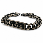 Oxidized Silver Custom Name Bracelet 10mm 71568