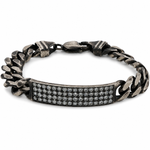 Oxidized Silver Diamond Bracelet 11mm 71557