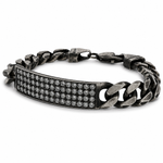 Oxidized Silver Diamond Bracelet 11mm 71557