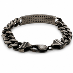 Oxidized Silver Diamond Bracelet 11mm 71557
