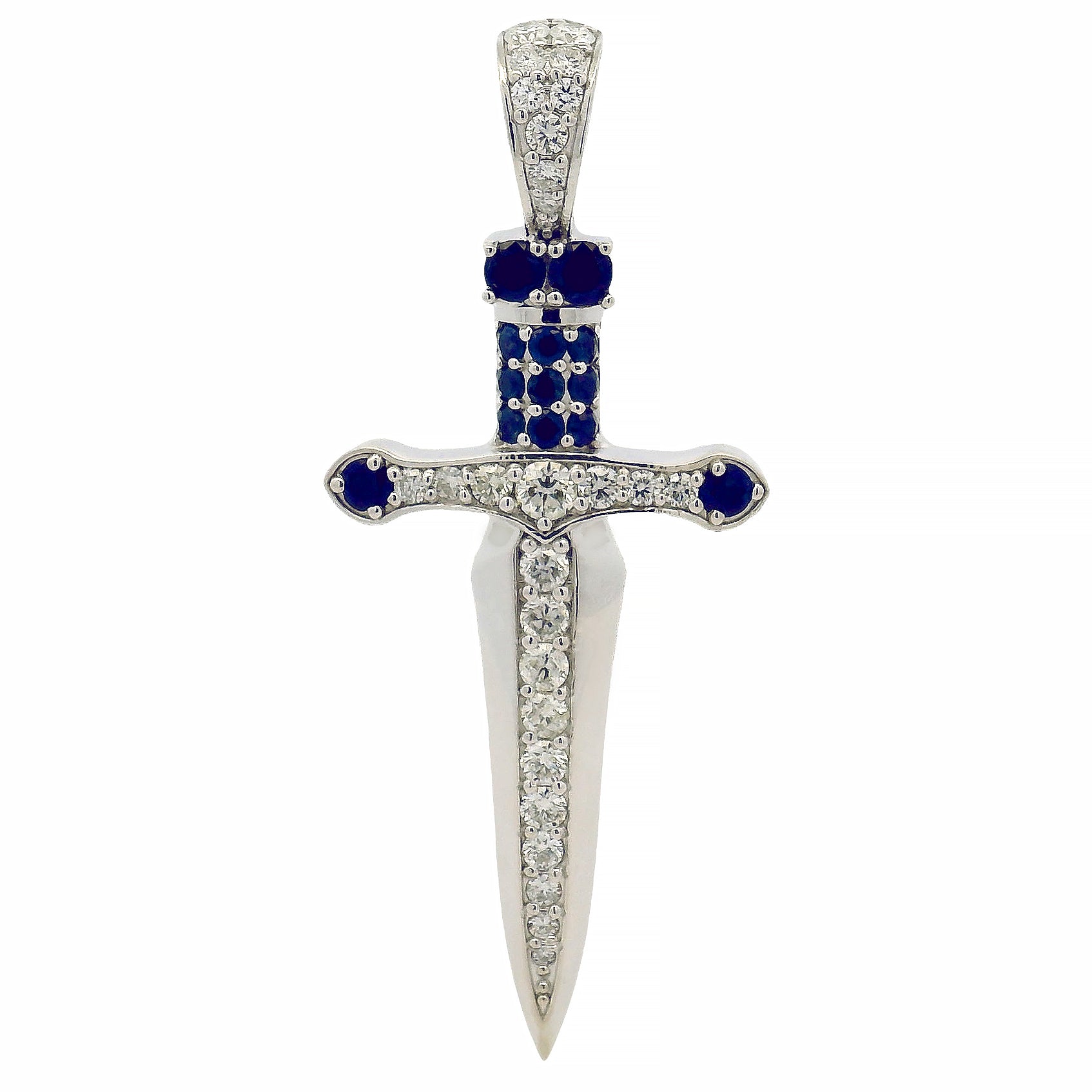 Sapphire Crusader Sword Pendant | TraxNYC