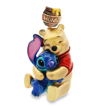 Custom Winnie the Pooh And Stitch Pendant With Enamel in 10K gold