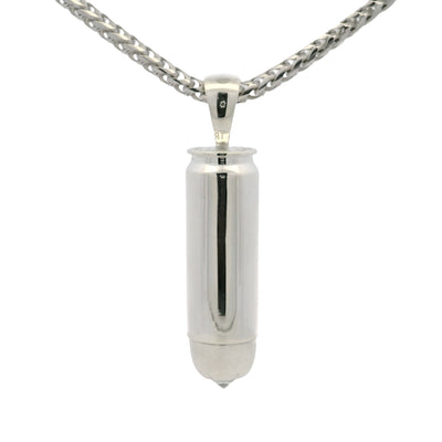 Silver Diamond Bullet Pendant Set 70990