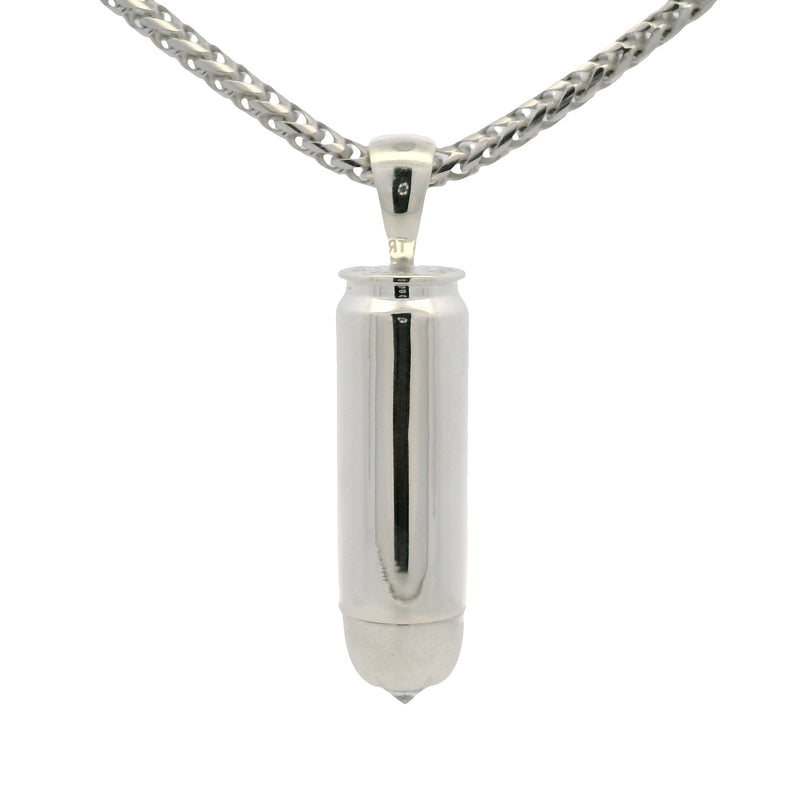 Silver Diamond Bullet Pendant Set 70990