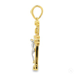 14K Solid Two Tone Gold Cross Crucifix 64659