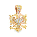14K Gold Albanian Eagle Diamond Pendant 66548