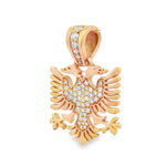 14K Gold Albanian Eagle Diamond Pendant 66548