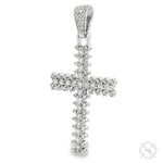 14K Yellow Gold Prong Diamond Cross 65281