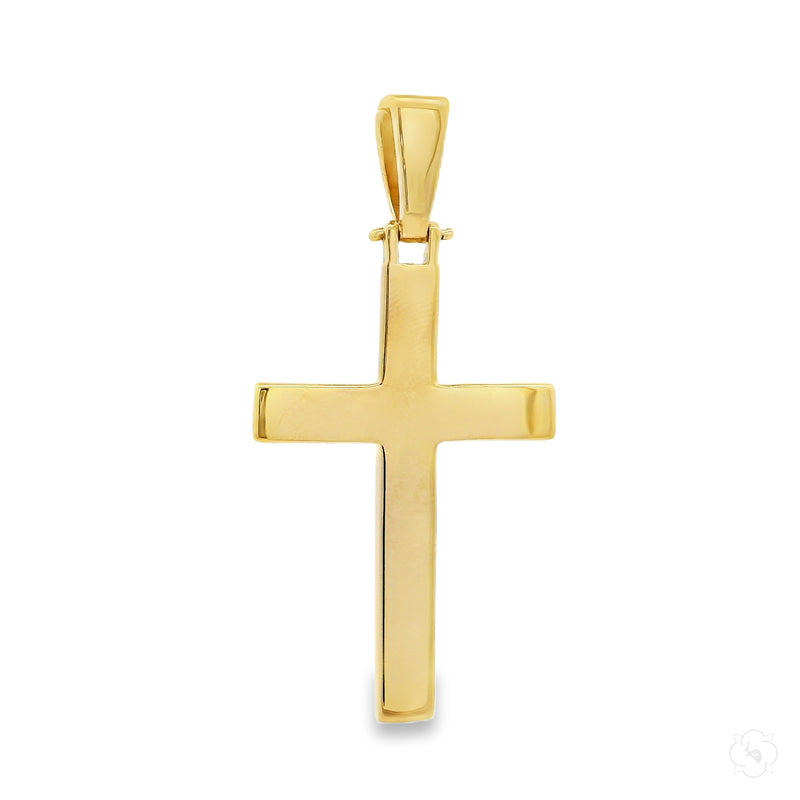 14K Gold Solid Cross Pendant 66193
