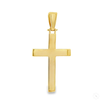 14K Gold Solid Cross Pendant