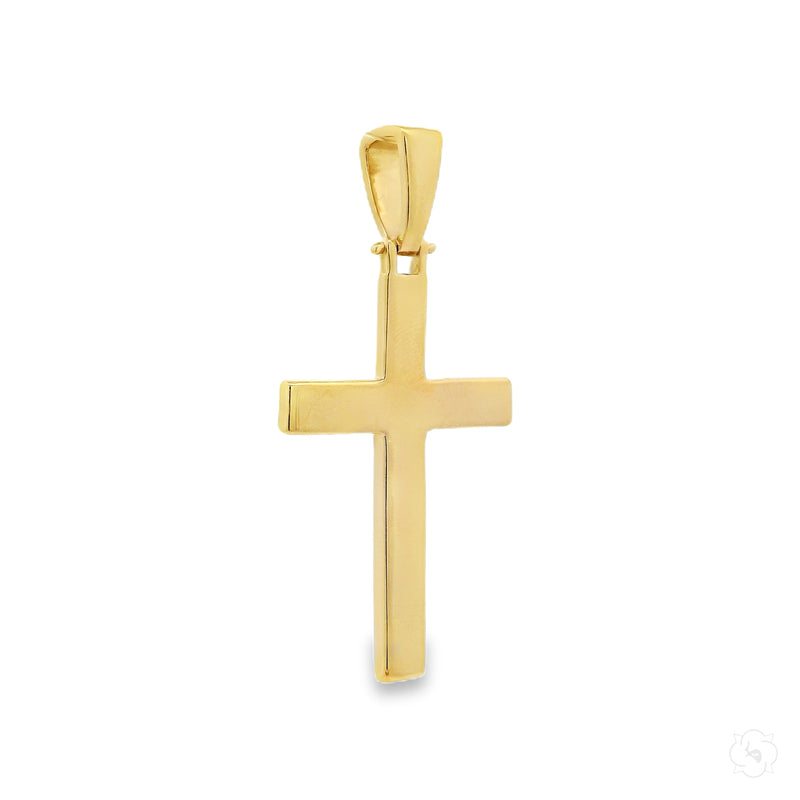 14K Gold Solid Cross Pendant, view 2