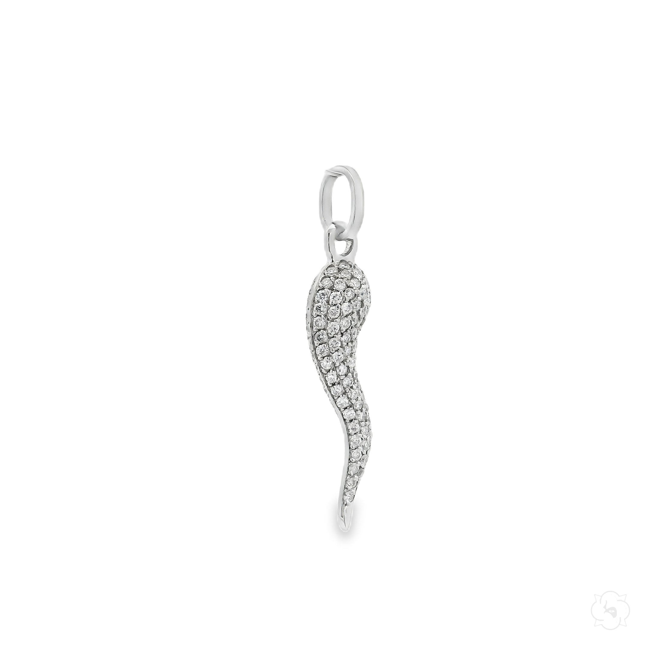 Mini Diamond Italian Horn Pendant 30609 – TraxNYC