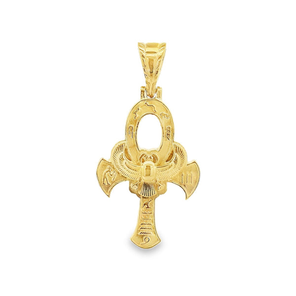 14K Yellow Gold TraxNYC's Mystique Ankh Cross Crucifix 57203 | TraxNYC