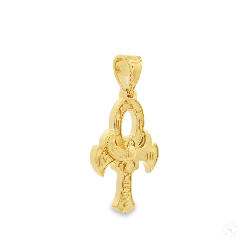 14K Yellow Gold TraxNYC's Mystique Ankh Cross Crucifix 57203