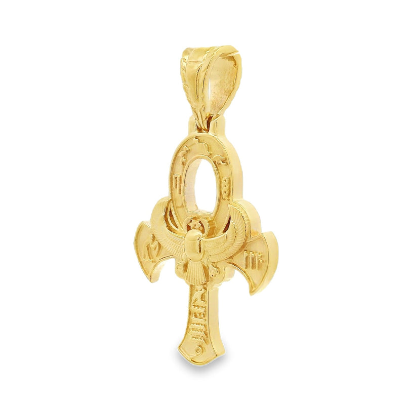 14K Yellow Gold TraxNYC's Mystique Ankh Cross Crucifix 57203