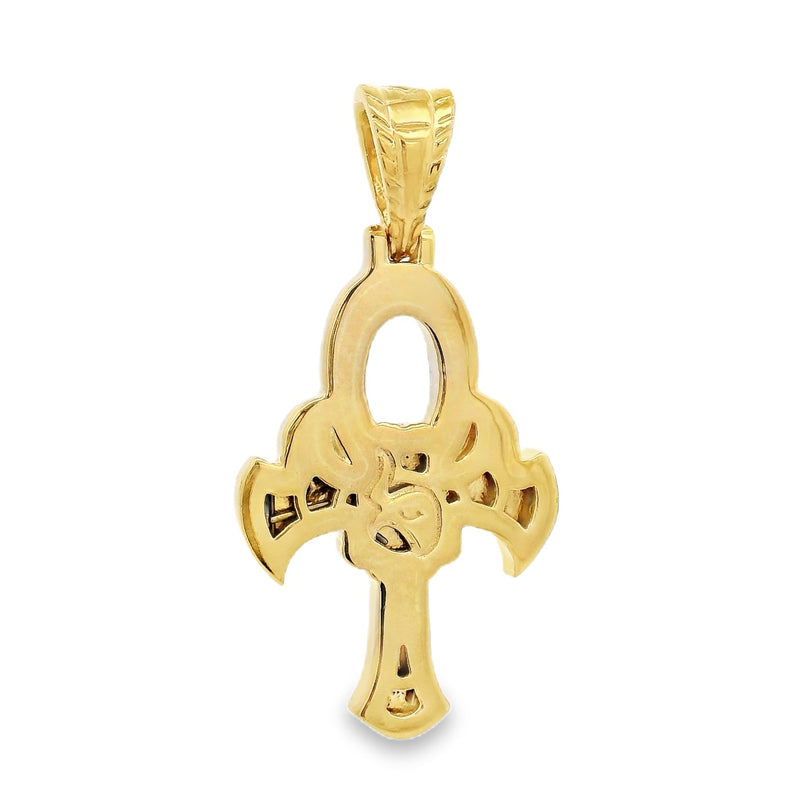 14K Yellow Gold TraxNYC's Mystique Ankh Cross Crucifix 57203