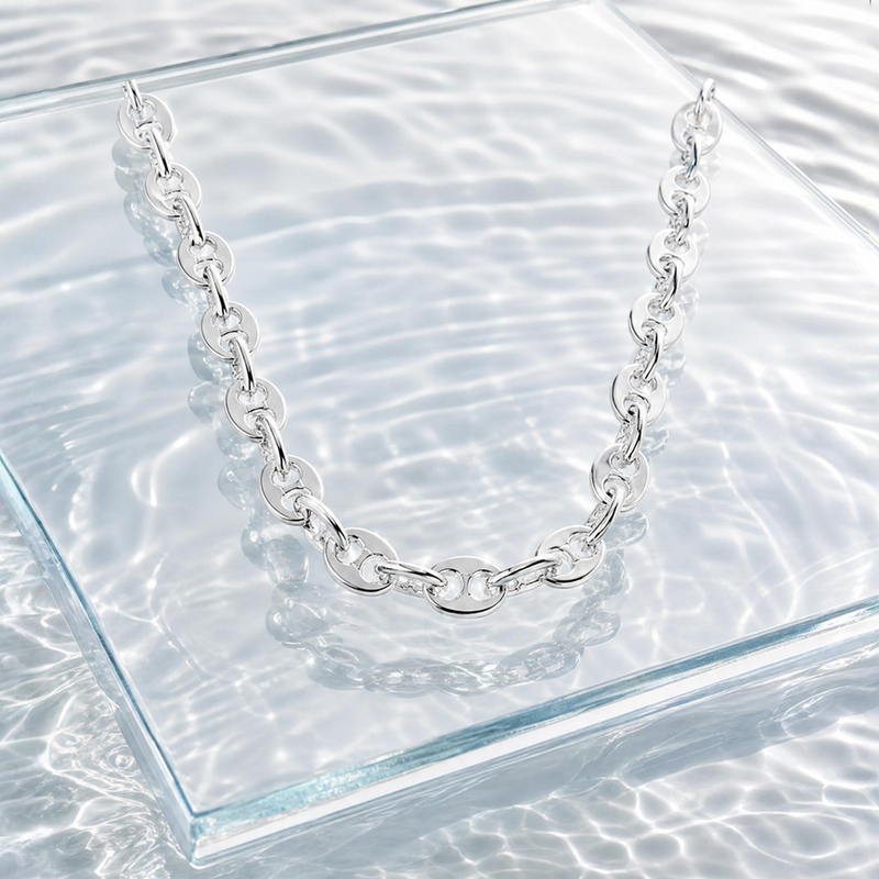 Palladium Silver Flat Mariner Chain 71452