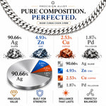 Palladium Silver Miami Cuban Chain 3.2mm 71449